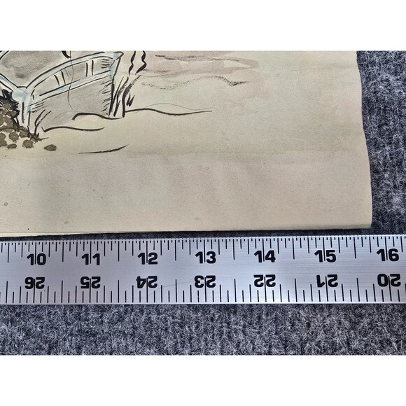 Vintage Hand-Drawn Diver & Octopus Illustration On Board George J Hough - Picture 2 of 8